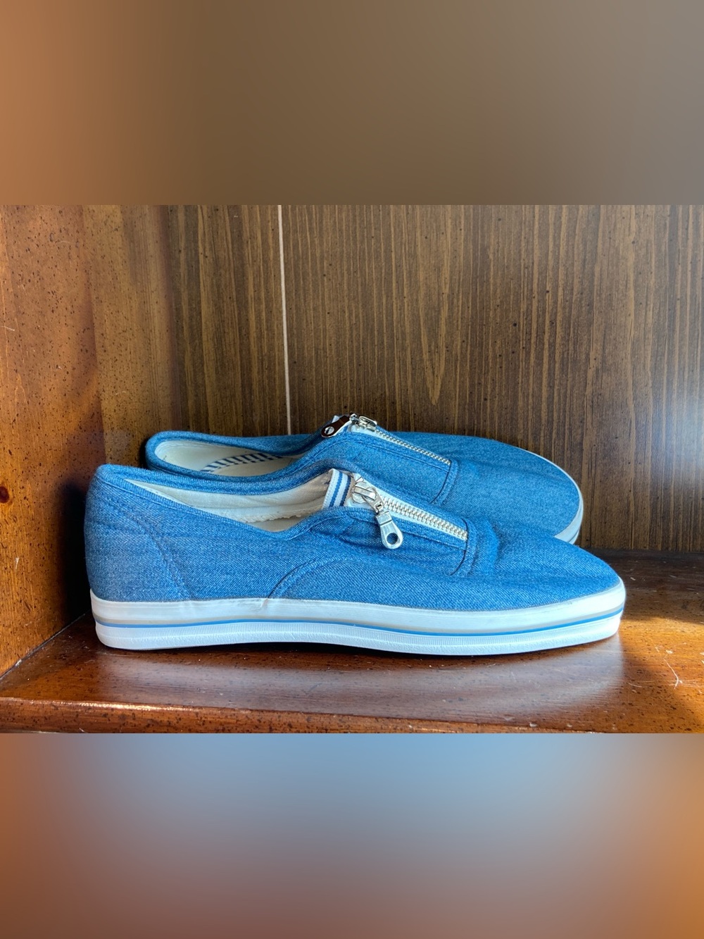Womens Balloons Slip On Denim Loafers Size 10 Coastal Zip Size Flats